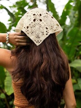 Boho Crochet Triangle Head Scarf